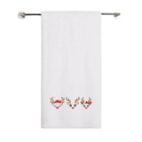 BYFT Embroidered For You Personalised Cotton Towel - Christmas - Reindeer Face Trio Design High Quality Embroidery Perfect For Gifting