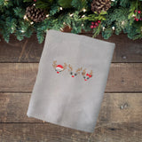 BYFT Embroidered For You Personalised Cotton Towel - Christmas - Reindeer Face Trio Design High Quality Embroidery Perfect For Gifting