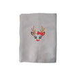 BYFT Embroidered For You Personalised Cotton Towel - Christmas - Reindeer Face with Bow Design High Quality Embroidery Perfect For Gifting
