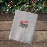 BYFT Embroidered For You Personalised Cotton Towel - Christmas - Santa’s Little Helper Design High Quality Embroidery Perfect For Gifting