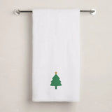 BYFT Embroidered For You Personalised Cotton Towel - Christmas - Simple Christmas Tree with Star Design High Quality Embroidery Perfect For Gifting