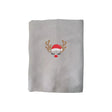 BYFT Embroidered For You Personalised Cotton Towel - Christmas - Sleeping Reindeer Face Design High Quality Embroidery Perfect For Gifting