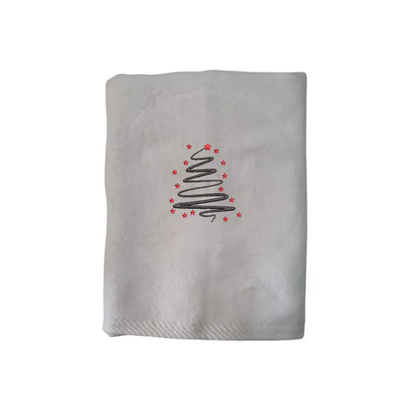 BYFT Embroidered For You Personalised Cotton Towel - Christmas - Starry Christmas Tree Design High Quality Embroidery Perfect For Gifting
