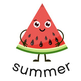 BYFT Happy Watermelon Slice Tote Bag – “Summer” Kawaii Fruit Character Reusable Tote | Eco-Friendly Daily Carry Bag (Set of 1)