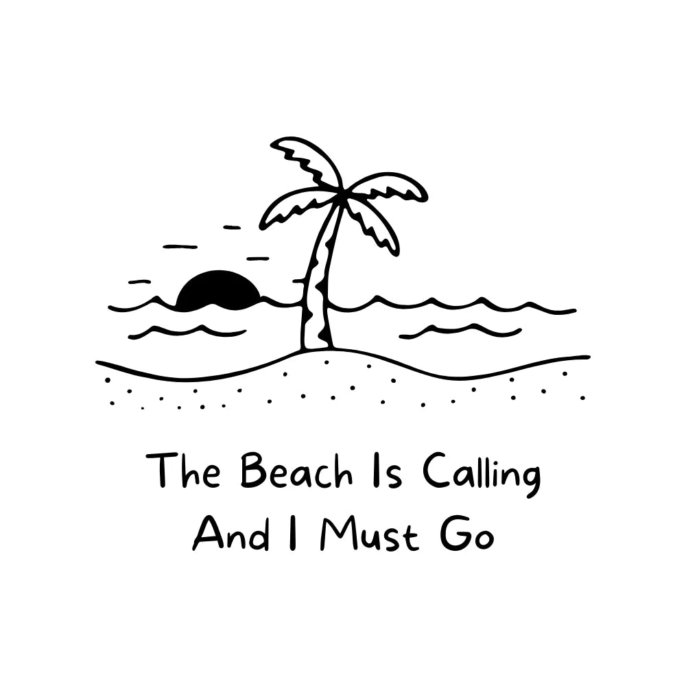 BYFT Tropical Beach Tote Bag – “The Beach Is Calling” Nautical Printed Reusable Tote | Eco-Friendly Daily Carry Bag (Set of 1)