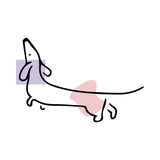 BYFT Dachshund Art Tote Bag – “The Stretch Sketch” Minimalist Dog Reusable Tote | Eco-Friendly Daily Carry Bag (Set of 1)