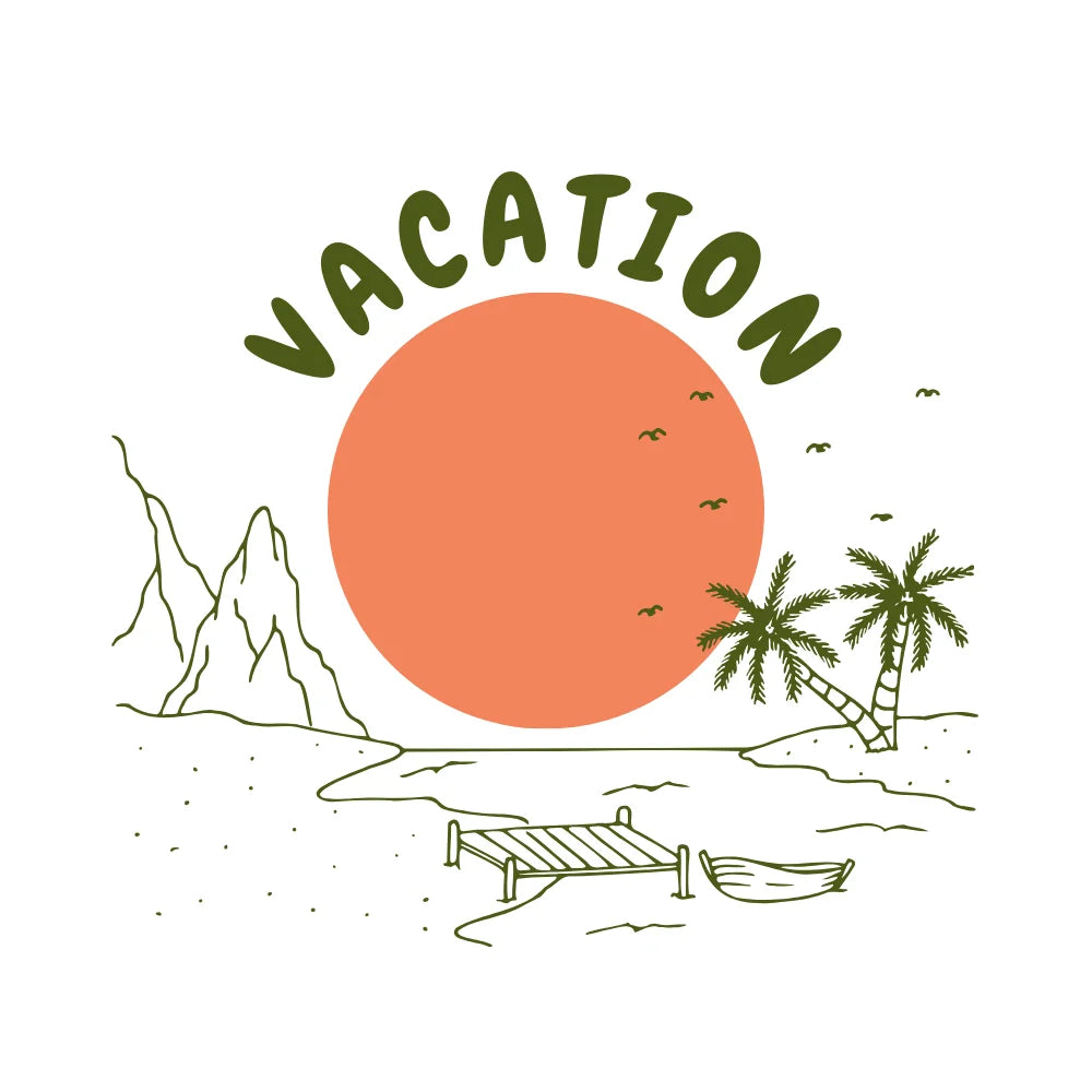 BYFT Tropical Vacation Tote Bag – Scenic Island Getaway Printed Reusable Tote | Eco-Friendly Daily Carry Bag (Set of 1)