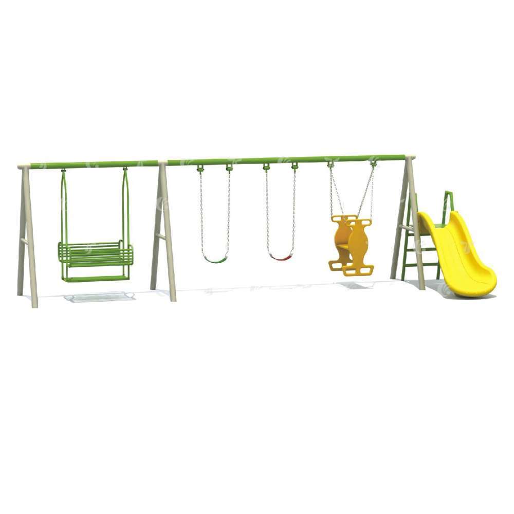 BYFT Three Kids & Four People Swing With One Slide Playground