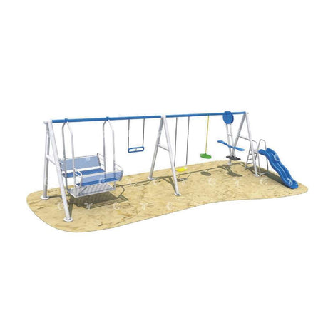 BYFT Four Kids & Four People Swing With One Slide Playground