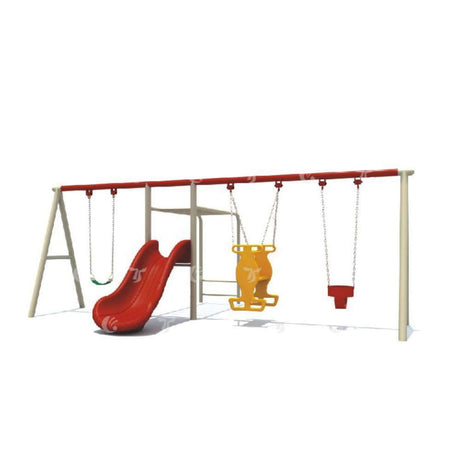 BYFT Three Kids & Adult Swing & One Kids Slide & Monkey Bar Playground