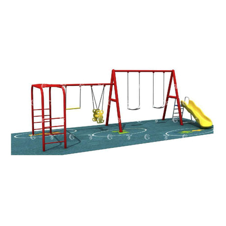 BYFT Four Kids Swings & One Slide & Monkey Bar Playground