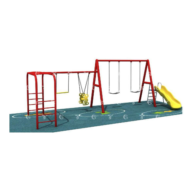 BYFT Four Kids Swings & One Slide & Monkey Bar Playground