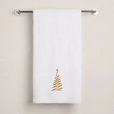 BYFT Embroidered For You Personalised Cotton Towel - Christmas - Zigzag Christmas Tree Design High Quality Embroidery Perfect For Gifting