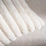 BYFT Faux Fur Plush Decorative Creamy White Throw Pillow Cover 45 x 45 Cm Set of 02pcs