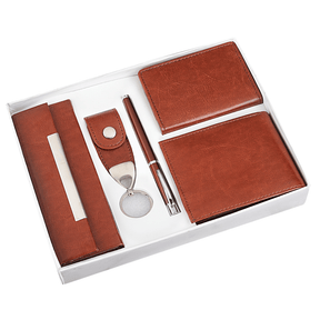Mounthood Genuine Leather 5 Piece Gift Set For Men Tan