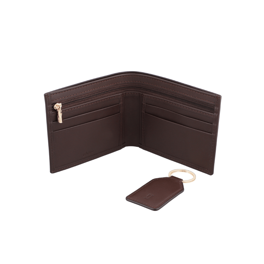 Jafferjees Gold Gate Bridge Wallet Set Brown Genuine Leather
