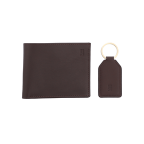Jafferjees Gold Gate Bridge Wallet Set Brown Genuine Leather