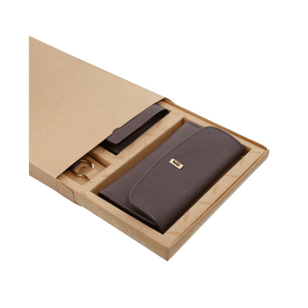 Jafferjees Victoria Falls Men's Wallet 12 x 9.4 Cm Brown Genuine Leather Set of 01
