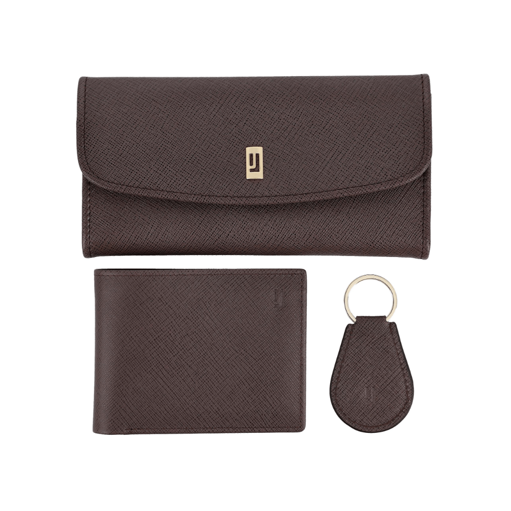 Jafferjees Victoria Falls Men's Wallet 12 x 9.4 Cm Brown Genuine Leather Set of 01