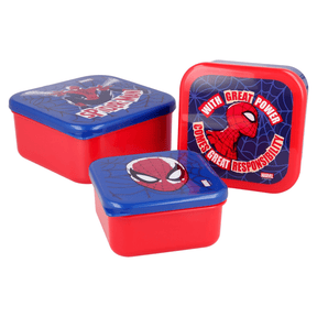 Disney 3 Pcs Nesting Snack Boxes Set Spiderman Full Web