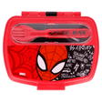 Disney Funny Sandwich Box With Cutlery Spiderman Urban Web