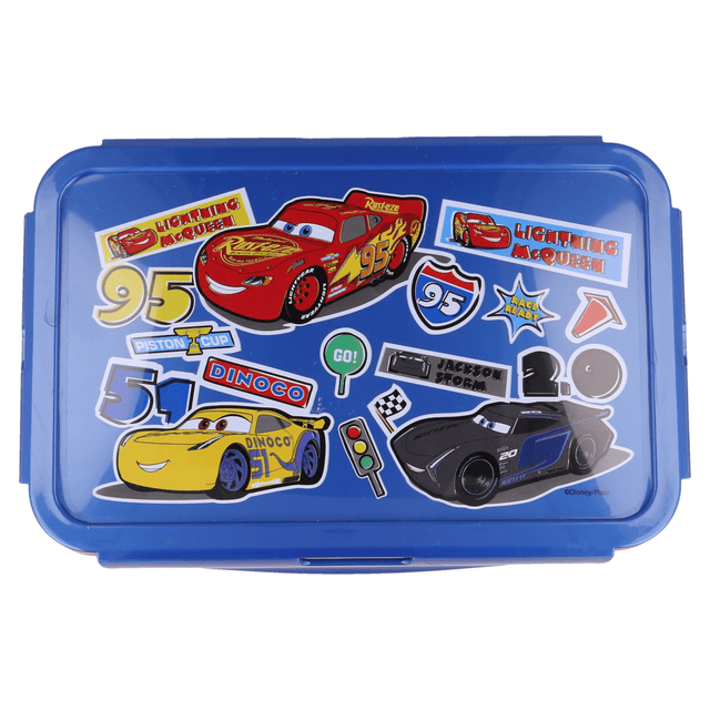 Disney Rectangular Food Container With Removable Compartments 1190 Ml Cars Stickers