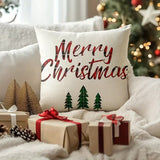 BYFT 4pcs Christmas Pillow Covers - Reversible -Style Cushion Covers with Zipper Closure, 44.96x44.96 cm, Red & Green Holiday Decorations, Machine Washable Polyester