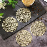BYFT Star and Moon PVC Golden Foil Hollow Coasters Set of 06 Pcs