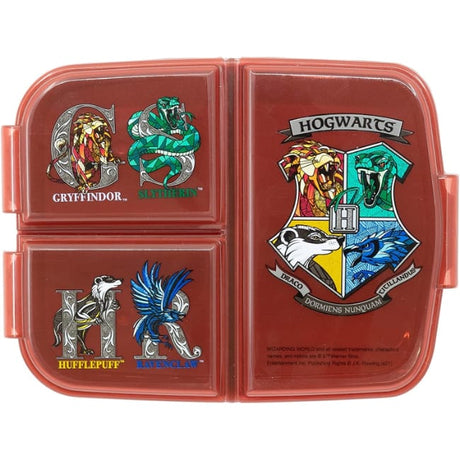 Disney Multi Compartment Sandwich Box Harry Potter School Shields