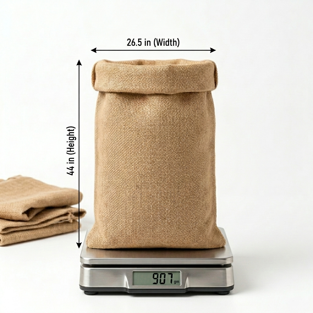 BYFT Natural Jute Burlap Storage Bag Heavy Duty Reusable Utility Sack for Coffee, Potatoes, Onions, Vegetables, Packing & Plant Grow Bags for Grain Storage - 44 x 26.5 Inch