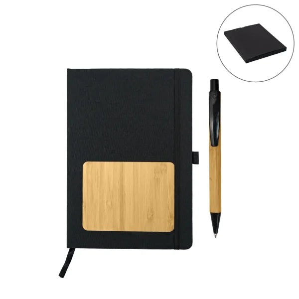 BYFT RPET and Bamboo Notebook with Pen Gift Set of 01