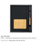 BYFT RPET and Bamboo Notebook with Pen Gift Set of 01