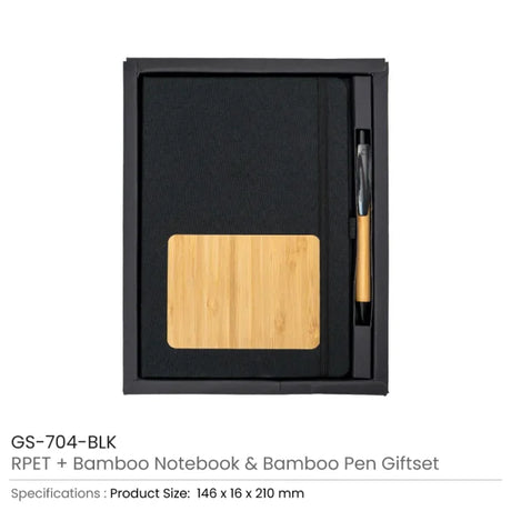 BYFT RPET and Bamboo Notebook with Pen Gift Set of 01