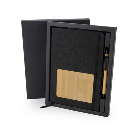 BYFT RPET and Bamboo Notebook with Pen Gift Set of 01