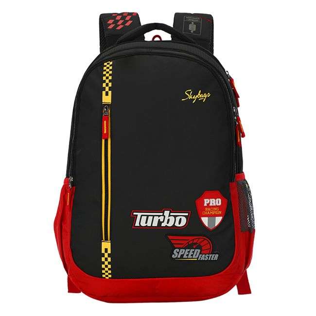 Skybags Figo Extra 01 Unisex Black School Backpack 30 Ltr.