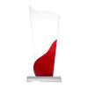 BYFT004202 Tower Shaped Crystal Awards Transparent and Red Set of 1