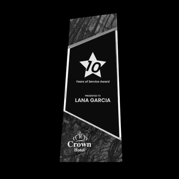 BYFT004203 Crystal and Marble Awards Transparent and Green Set of 1 B