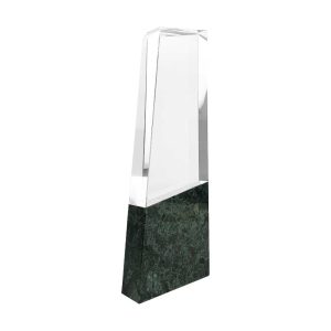 BYFT004204 Crystal and Marble Awards Transparent and Green Set of 1