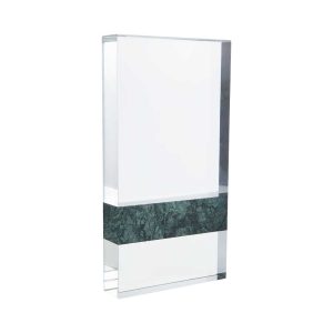 BYFT004205 Rectangle Shape Crystal and Marble Awards Transparent and Green Set of 1