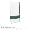 BYFT004205 Rectangle Shape Crystal and Marble Awards Transparent and Green Set of 1 A