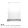 BYFT004212 Rectangle Shaped Crystal Awards Transparent Set of 1 A