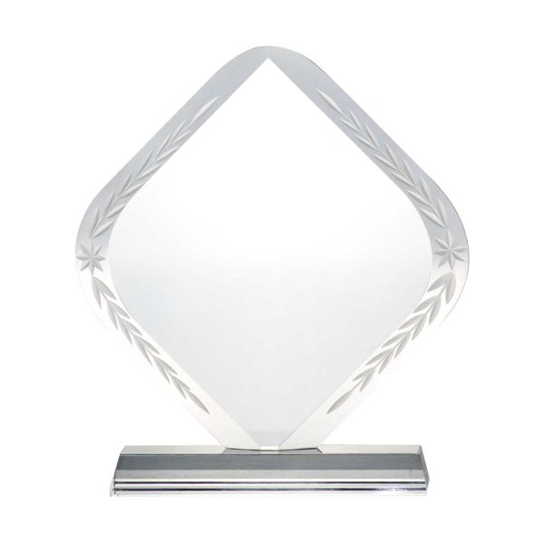 BYFT004214 Rhombus Shaped Crystal Awards Transparent Set of 1