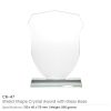 BYFT004216 Shield Shaped Crystal Awards Transparent Set of 1 A