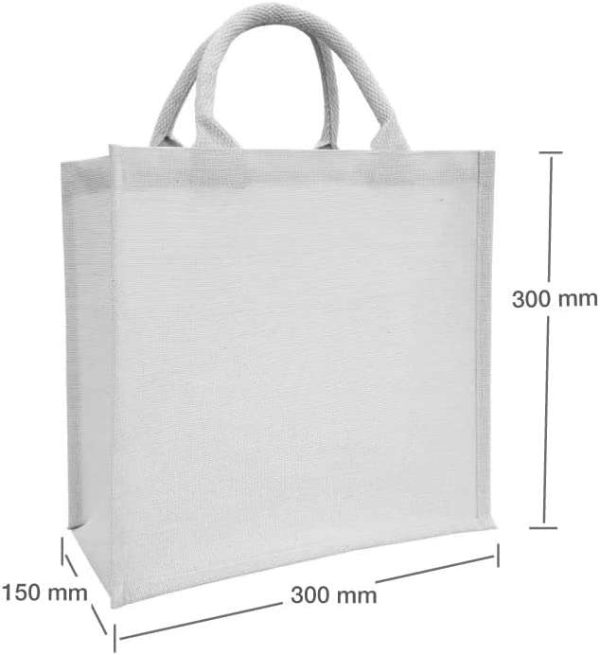 BYFT004217 Juco Bag White 30 x 30 x 15 Cm Set of 5 B