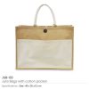 BYFT004220 Jute Bag Beige With Cotton Pocket Set of 1 B