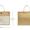 BYFT004220 Jute Bag Beige With Cotton Pocket Set of 1 C