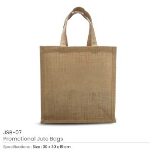 BYFT004221 Jute Bag Brown 30 x 30 x 19 Cm Set of 1 A