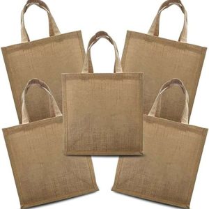 BYFT004221 Jute Bag Brown 30 x 30 x 19 Cm Set of 1 B