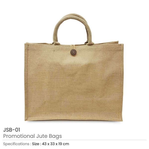 BYFT004224 Jute Bag Natural 43 x 34 x 19 Cm Set of 1 B