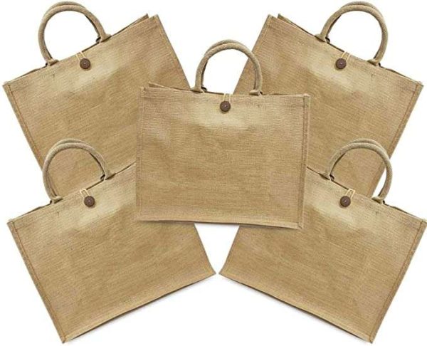 BYFT004224 Jute Bag Natural 43 x 34 x 19 Cm Set of 1 C